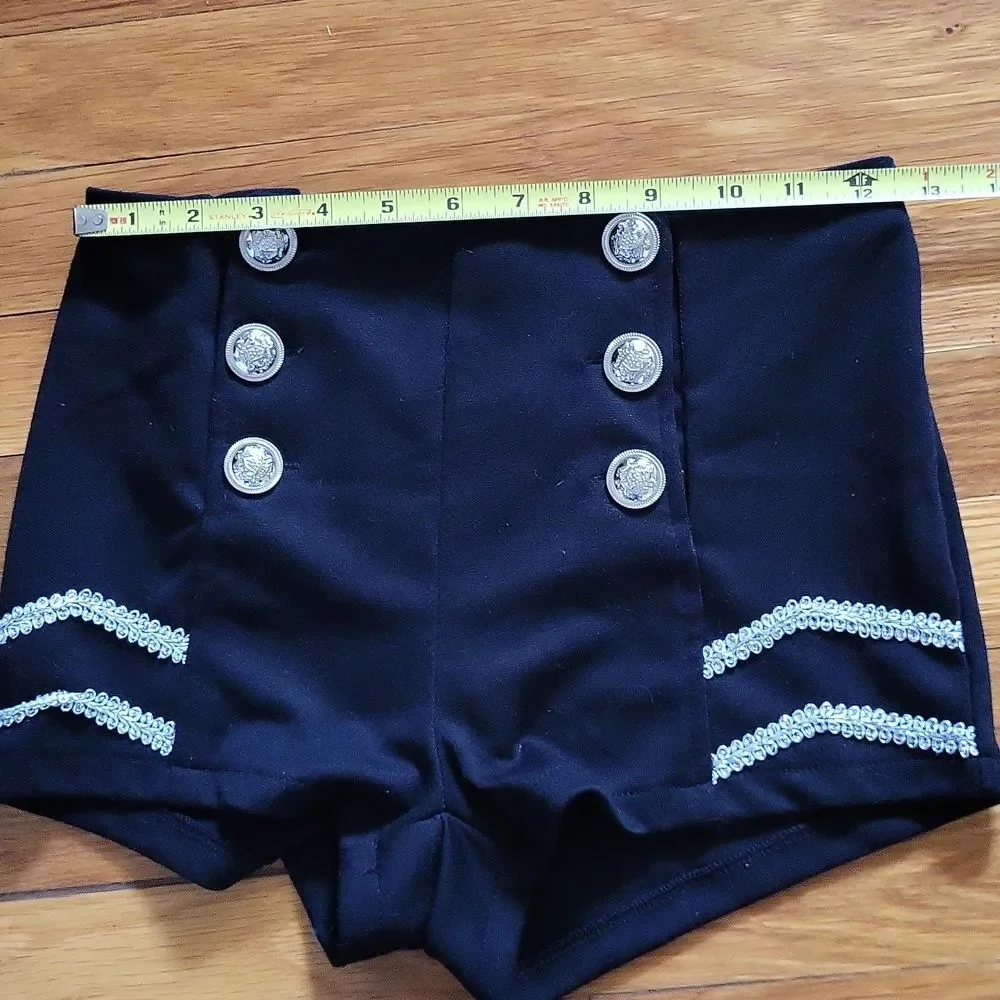 Current Mood Dolls Kill Marching Band Black Parade Short Shorts sz XS